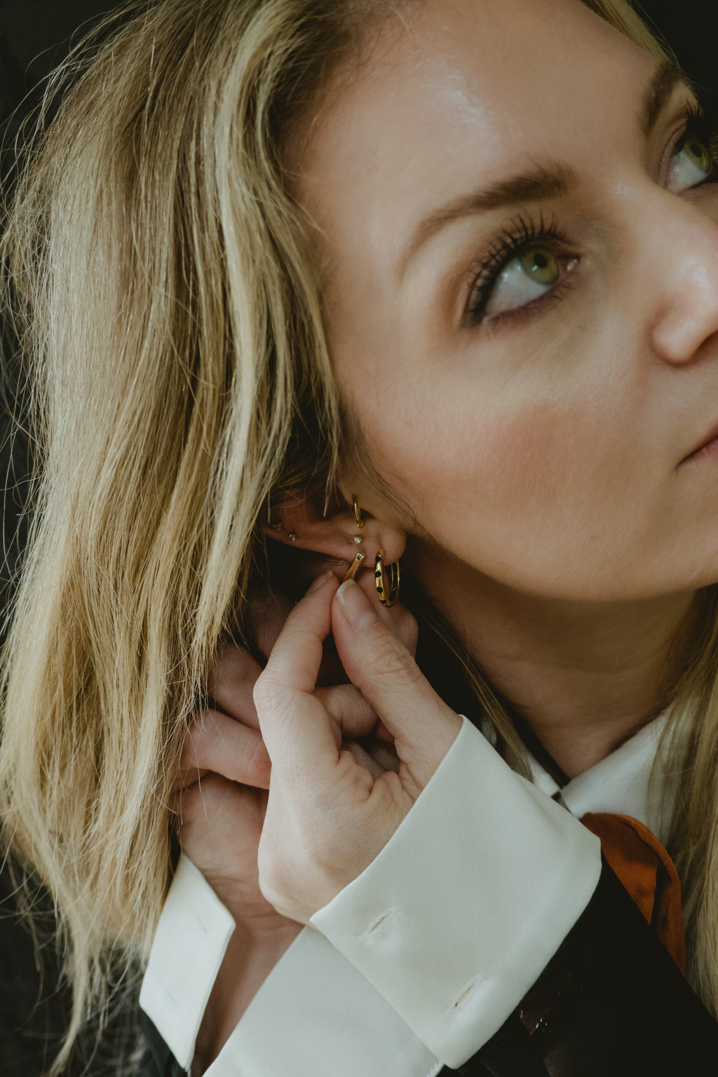 THE A'S (HUGGIE EARRINGS)