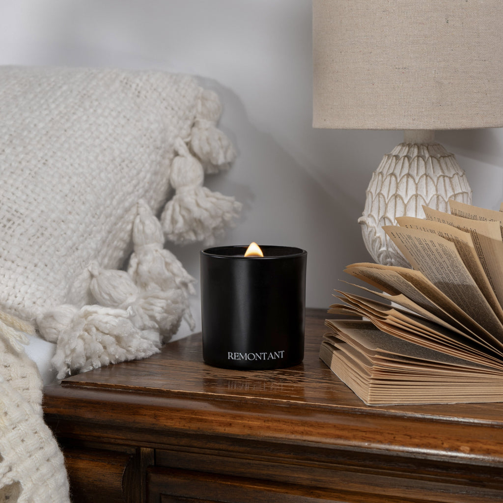 Dark Academia Candle | Cardamom ~ Leather ~ Cedar | Wood Wick Candle